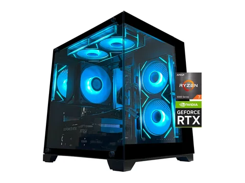 YAWYORE Gaming PC Desktop computer AMD Ryzen 7 5700X RTX 5060 32GB RAM 1TB M.2 SSD Wifi PC Gaming Black