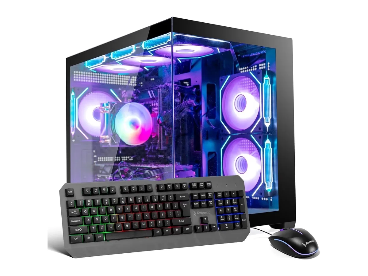 Gaming PC Desktop, Intel Core i7-8700, RTX 2060, 16GB DDR4, 400GB NVMe SSD + 1TB SATA HDD, WiFi 6, Windows 11