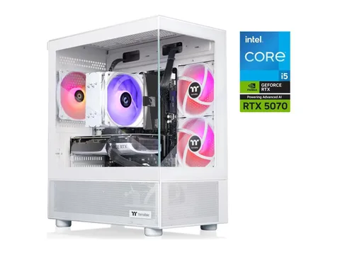 Thermaltake LCGS NE i1470-V170S Gaming Desktop (Intel Core i5-14400F, NVIDIA GeForce RTX 5070, 16GB DDR5 6000MT/s Memory, 1TB NVMe M.2, 850W PSU, Wifi, Windows 11) N17S-B76N-570-LCS