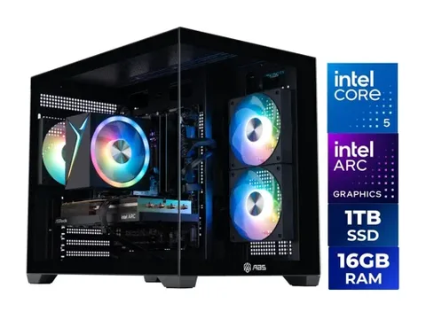 ABS Flux II Aqua Gaming PC - Windows 11 - Intel Core 5 120 - Arc A580 8GB - 16GB DDR4 3200 - 1TB M.2 SSD