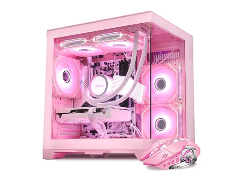 Hoengager Gaming PC -AMD Ryzen 7 5700X 3.4 GHz,GeForce RTX 5060 Ti 8GB, 16GB DDR4 RAM,3TB SSD,Liquid Cooler, Software-controlled ARGB, Windows 11