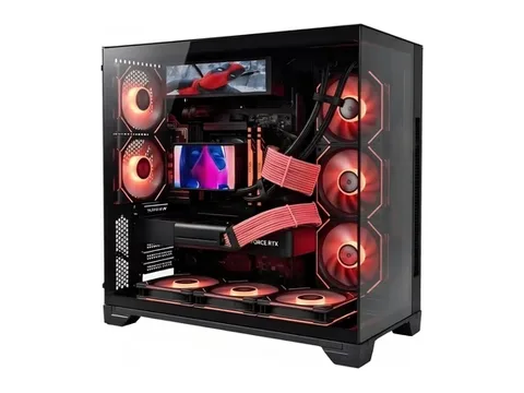 Blazingtech EX VISION MAX Gaming Desktop PC, Ryzen 7 9850X3D GeForce RTX 5090, 64GB RAM, 4TB NVMe, BLACK