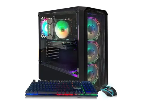 STGAubron Gaming Desktop PC, Intel Core i5-13400F up to 4.6GHz, 16G DDR4, 512G SSD, GeForce RTX 3050 6G, WiFi 6, BT 5.2, RGB Fan x4, Windows 11 Home