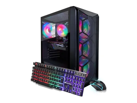 STGAubron Gaming Desktop PC, Ryzen 5 5500 up to 4.2GHz, 16G DDR4, 1TB SSD, GeForce RTX 3060 12G, WiFi 6, BT 5.2, RGB Fan x4, Windows 11 Home