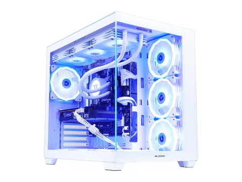 Mloong Gaming PC AMD Ryzen 7 9800X3D, GeForce RTX 5070Ti, 2TB SSD, 32GB DDR5 RAM, 360 Liquid Cooling, Win11, WIFI, Gaming Desktop, White