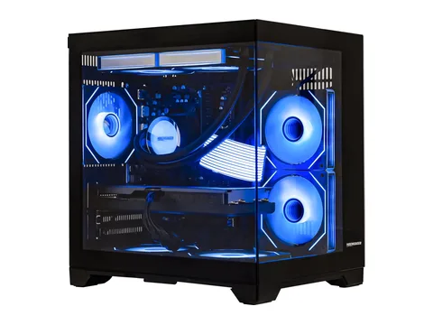 Hoengager Gaming PC Desktop -AMD Ryzen 7 5700X, GeForce RTX 5060 Ti 8G, 32GB DDR4 RAM, 1TB SSD,240 AIO, Software-controlled ARGB,Windows 11 -BLACK