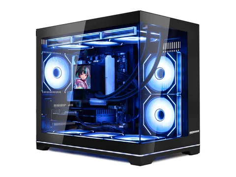 Hoengager Macarons Gaming PC- AMD Ryzen 7 9800X3D, RX 9070 XT 16G, 32GB DDR5, 3TB SSD, 850W Gold PSU, 360 AIO, RGB Fusion 2.0, Windows 11 - Black
