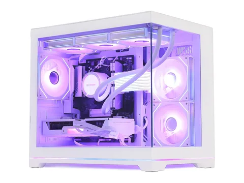 Hoengager Macarons Gaming PC- AMD Ryzen 7 9800X3D, RTX 5060 Ti 16G, 32GB DDR5, 1TB SSD, 850W Gold PSU, 360 AIO, RGB Fusion 2.0, Windows 11- White
