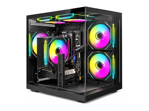 Suevery Gaming PC Desktop, AMD Ryzen 5 5500 | RTX 3050 8GB | 16GB DDR4 | 512GB NVMe 3.0 SSD | WiFi 6 | RGB Fans | Black