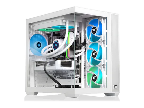 Thermaltake LCGS View 7897XS-380 Gaming Desktop (AMD Ryzen 7 7800X3D, ToughRam 32GB DDR5 6000MT/s RGB Memory, AMD Radeon RX 9070 XT, 1TB NVMe M.2,...
