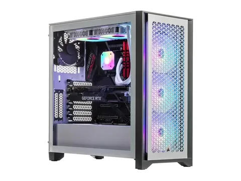 Velztorm Argentux Custom Built Gaming Desktop PC White (Intel i7-10700F 8-Core, 128GB RAM, 8TB PCIe SSD, NVIDIA GeForce GTX 1050Ti, Wifi, Bluetooth, 1xUSB 3.2, 1xUSB 3.0, 1xHDMI, Win 10 Pro)