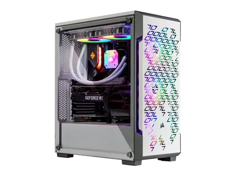 Velztorm White Ferrux CTO Gaming Desktop Liquid-Cooled (AMD Ryzen 9-5900X 12-Core, GeForce GTX 1050 Ti 4GB, 32GB DDR4, 2TB PCIe SSD, RGB Fans, 750W PSU, Wi-Fi 4, Win 10 Pro)
